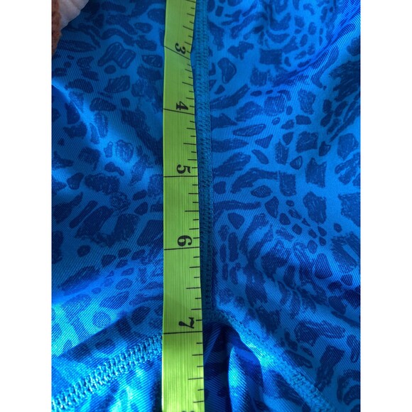 Nike Pro Combat Womens Compression Crop Leggings Size S Blue Leopard Gym Running - Picture 9 of 11